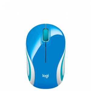 Mini Mouse Sem Fio Logitech M187 AZUL Com Design Ambidestro